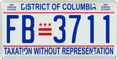 DC license plate FB3711