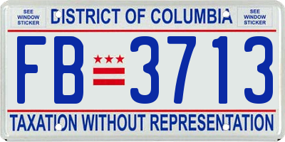 DC license plate FB3713