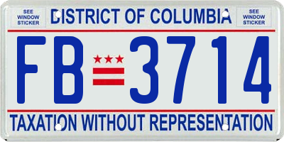 DC license plate FB3714