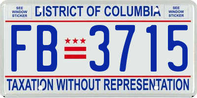 DC license plate FB3715