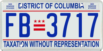 DC license plate FB3717