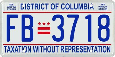 DC license plate FB3718