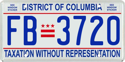 DC license plate FB3720