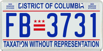 DC license plate FB3731