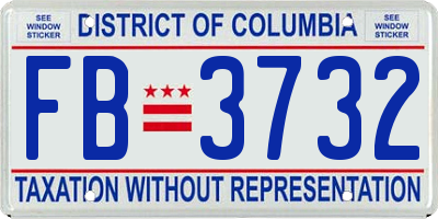 DC license plate FB3732