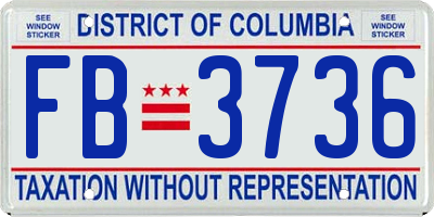 DC license plate FB3736