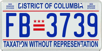 DC license plate FB3739