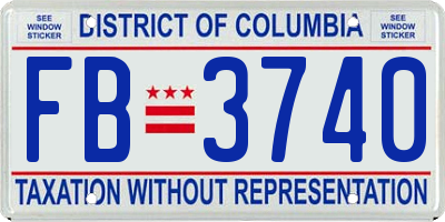 DC license plate FB3740