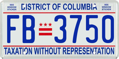 DC license plate FB3750