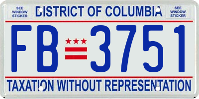 DC license plate FB3751