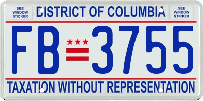 DC license plate FB3755