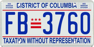 DC license plate FB3760