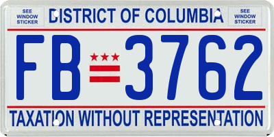 DC license plate FB3762