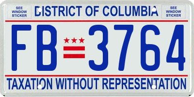 DC license plate FB3764