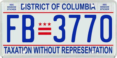 DC license plate FB3770