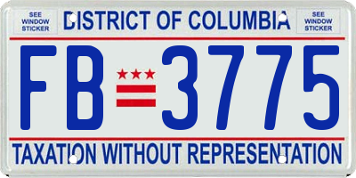 DC license plate FB3775