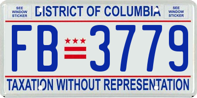 DC license plate FB3779