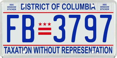 DC license plate FB3797