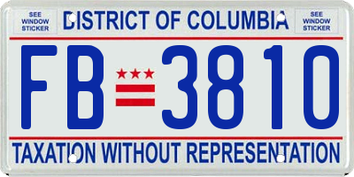 DC license plate FB3810