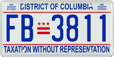 DC license plate FB3811