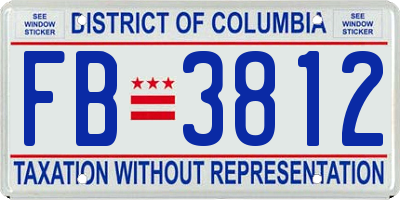 DC license plate FB3812