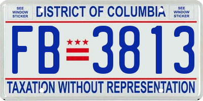 DC license plate FB3813