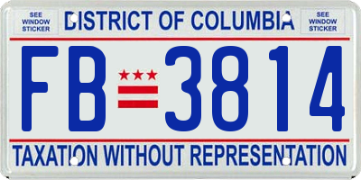 DC license plate FB3814