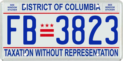 DC license plate FB3823