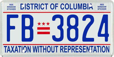 DC license plate FB3824