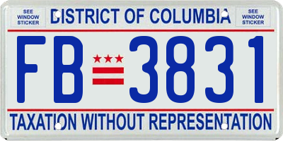 DC license plate FB3831