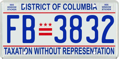 DC license plate FB3832