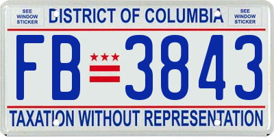 DC license plate FB3843