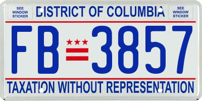 DC license plate FB3857