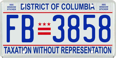 DC license plate FB3858