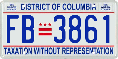 DC license plate FB3861