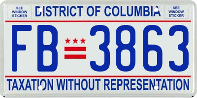 DC license plate FB3863