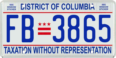 DC license plate FB3865