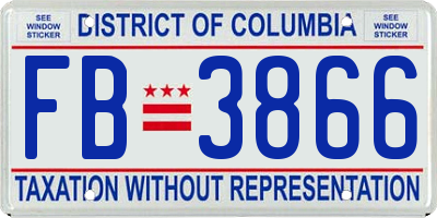 DC license plate FB3866