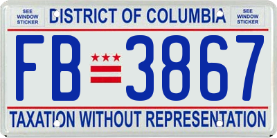 DC license plate FB3867