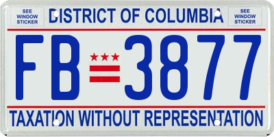 DC license plate FB3877