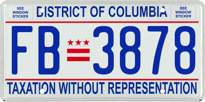 DC license plate FB3878