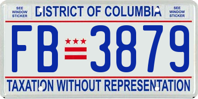 DC license plate FB3879