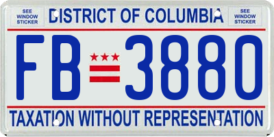 DC license plate FB3880