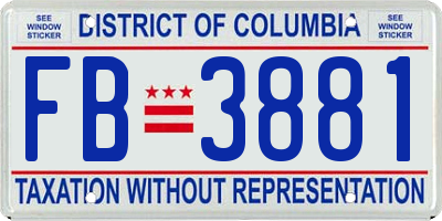 DC license plate FB3881