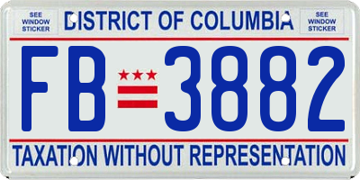 DC license plate FB3882