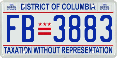 DC license plate FB3883