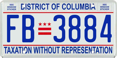 DC license plate FB3884