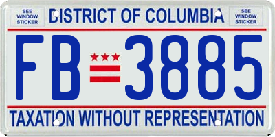 DC license plate FB3885