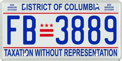 DC license plate FB3889