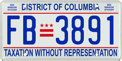 DC license plate FB3891